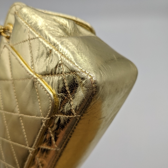Chanel Metallic 24k Gold Chain Mini Flap Bag - Picture 7 of 14